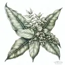 lifelike eucalyptus leaves on the two collarbones and between them with gothic font "vivi per il momento" tattoo design idea