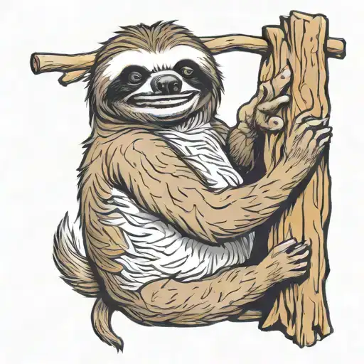 sloth from ice age movie amoking joints tattoo design idea