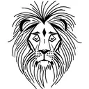 scar lion face with small lions below tattoo design idea