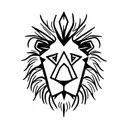 scar lion face with small lions below tattoo design idea