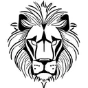 scar lion face with small lions below tattoo design idea