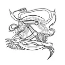 arco e flecha  com cobra tattoo design idea