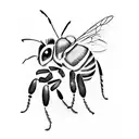 bee wildflower snake tattoo design idea