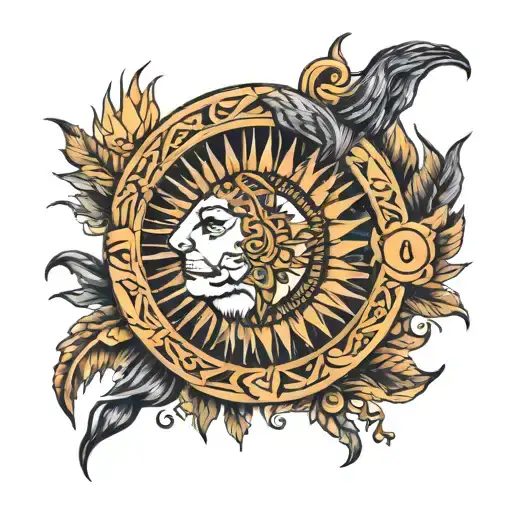 kurdistan and sun tattoo design idea