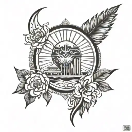 kurdistan and sun tattoo design idea