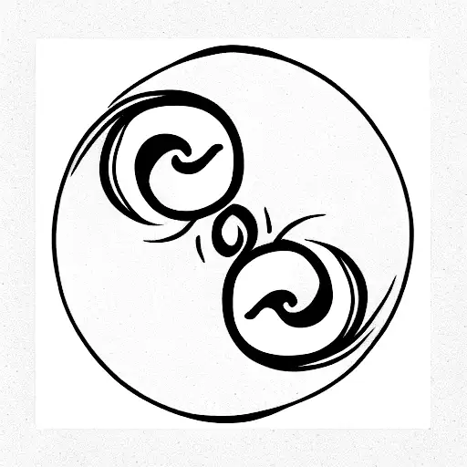 YIN YANG WITH SEMICOLON tattoo design idea