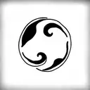 YIN YANG WITH SEMICOLON tattoo design idea