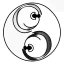 YIN YANG WITH SEMICOLON tattoo design idea