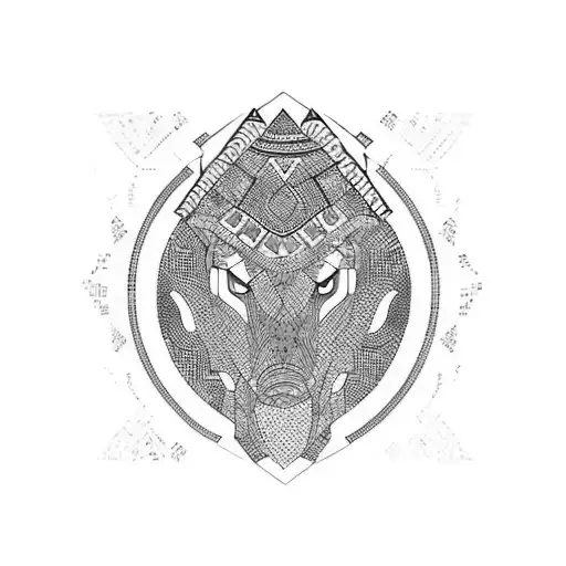 mosaic pattern with african and morocan incluence  tattoo design idea