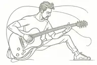 man playing guitar tattoo design idea