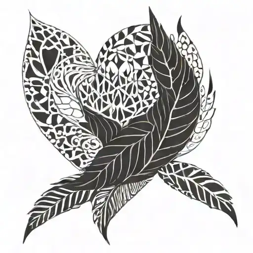  two sisters, love, monster leaves, paw prints, hearts,  tattoo design idea