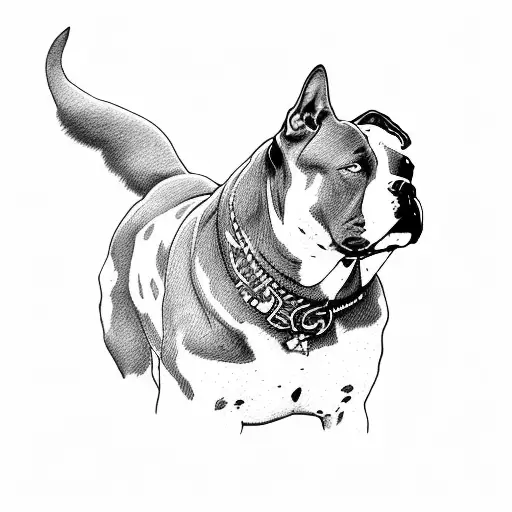 pitbull bully houston mexican texan authentic, distinctive, traditional, bold, and meaningful sketch black and white tattoo design idea