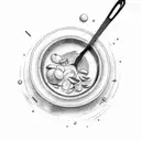 A mixing bowl with utensils and ingredients tattoo design idea