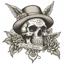 fuck cancer skull wearing tattoo design idea