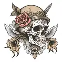 fuck cancer skull wearing tattoo design idea