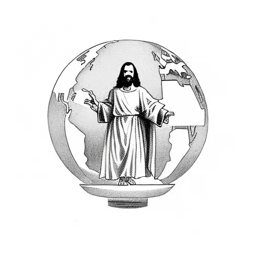 jesus holding a globe with the text " If you belonged to the world, it would love you as its own. As it is, you do not b tattoo design idea