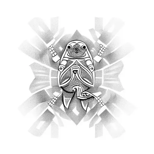 coqui with Tribal lines  tattoo design idea