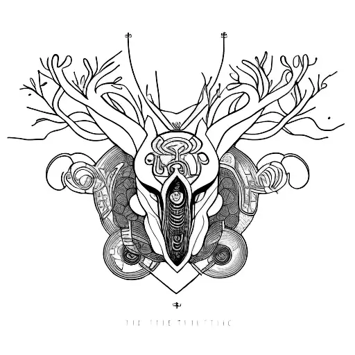 A tattoo design that symbolizes the interconnectedness of psychology, mythology, and photography, incorporating minimalist elements and the client's favorite animals. tattoo design idea