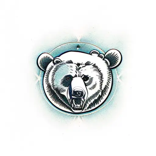 bear hunting tattoo design idea