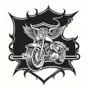 Harley Davidson Bar & Shield tattoo design idea