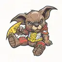 teddy bear dressed as the flash tattoo tattoo design idea