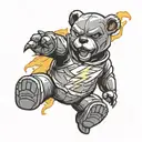 teddy bear dressed as the flash tattoo tattoo design idea