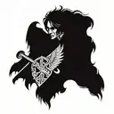 Black Sabbath, love, axes, warrior, angels tattoo design idea