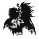 Black Sabbath, love, axes, warrior, angels tattoo design idea