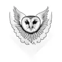 Barn owl flying tattoo design idea