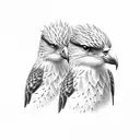 serbian eagle and norwegian white-throated dipper next to each other tattoo design idea