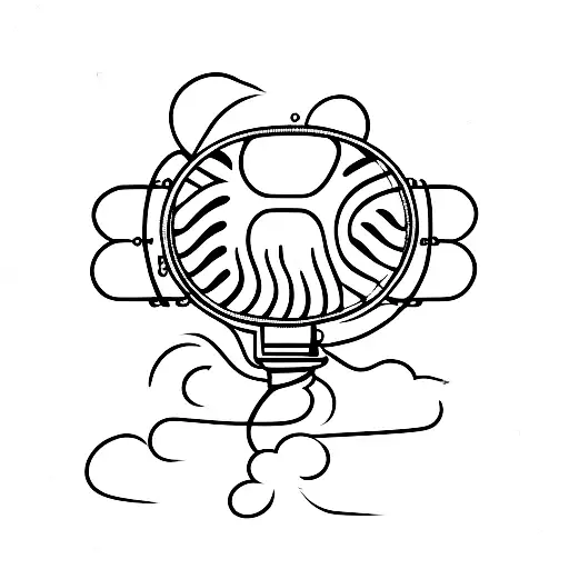Microphone with sound waves tattoo design idea