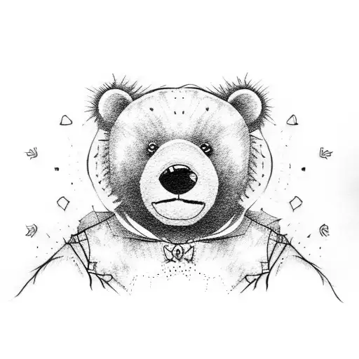 teddy bear tattoo design idea