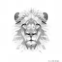 lion holding a teddy bear tattoo design idea