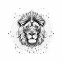 lion holding a teddy bear tattoo design idea