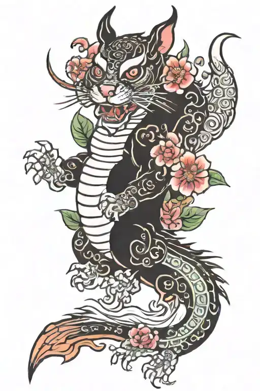 asia creatures ugly tattoo design idea