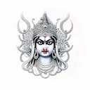 hindu goddess kali in her fierce form tattoo design idea
