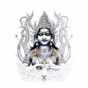 hindu goddess kali in her fierce form tattoo design idea