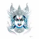 hindu goddess kali in her fierce form tattoo design idea