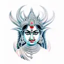 hindu goddess kali in her fierce form tattoo design idea