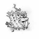 Spongebob fish washing clothes  tattoo design idea