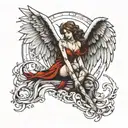 Fallen angel tattoo design idea