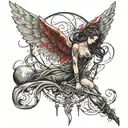 Fallen angel tattoo design idea