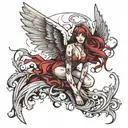Fallen angel tattoo design idea