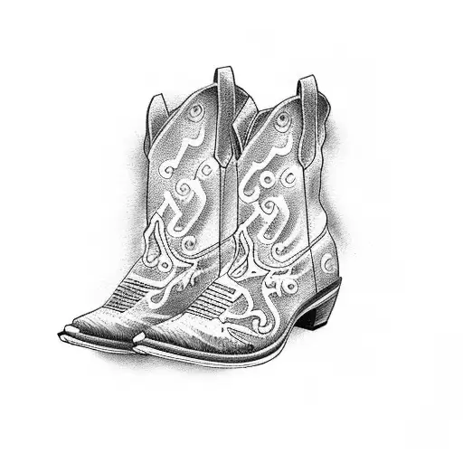 cowboy boot tattoo design idea