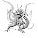 fire and ice dragons tattoo design idea