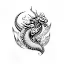 fire and ice dragons tattoo design idea