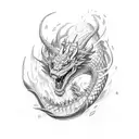 fire and ice dragons tattoo design idea