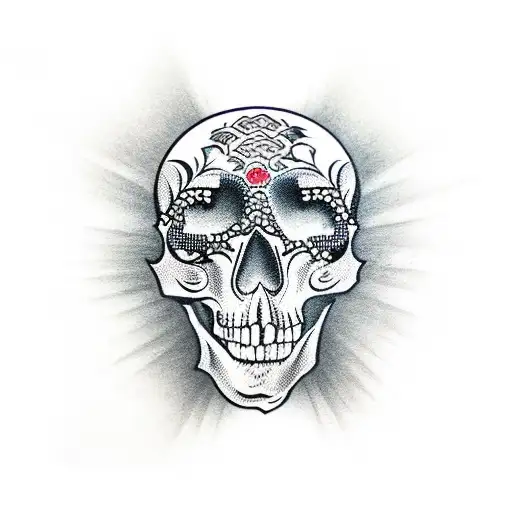 skull tearing the skin tattoo design idea