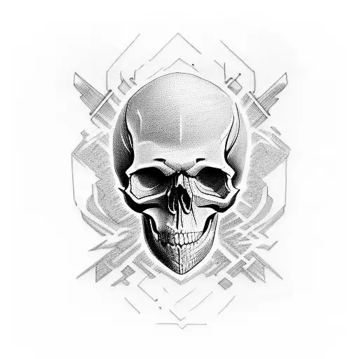 skull tearing the skin tattoo design idea