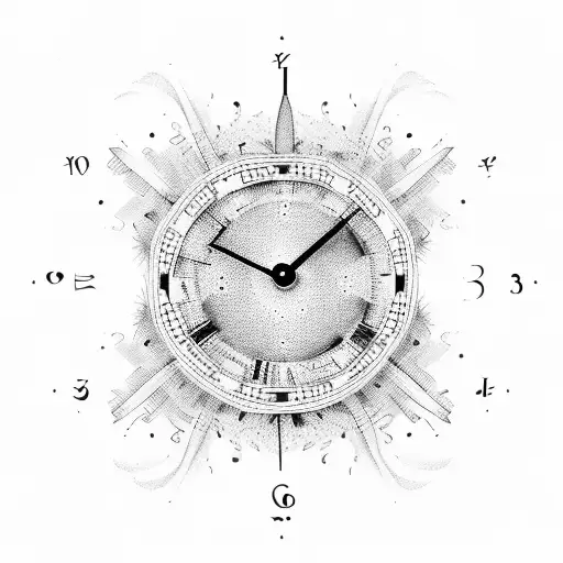 two clock with date tattoo design idea